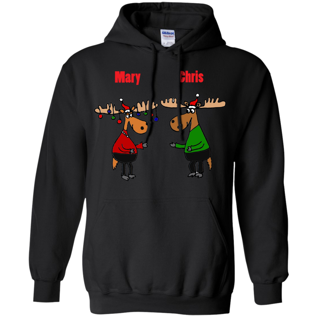 cool funny mary and chris moose christmas cartoon sweater T-Shirt