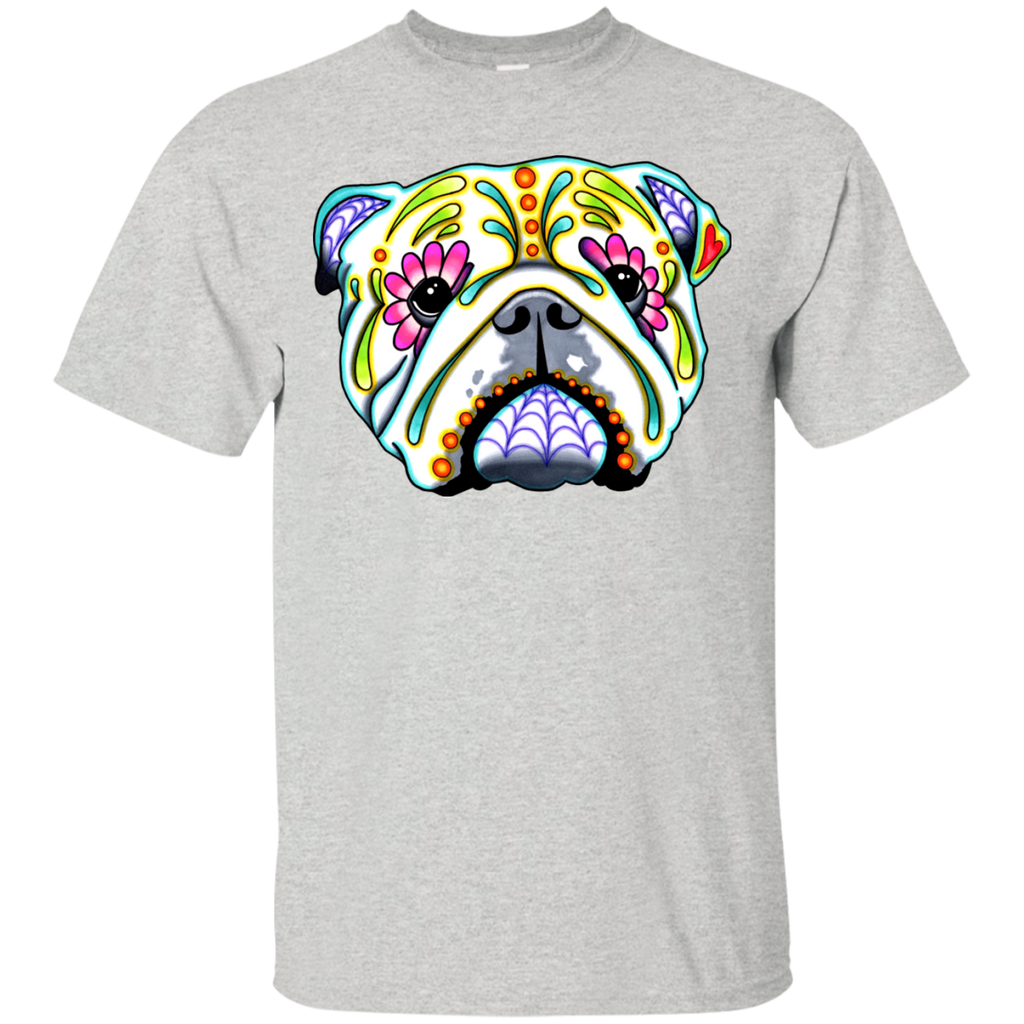 english bulldog day of the dead sugar skull dog matching family T-Shirt