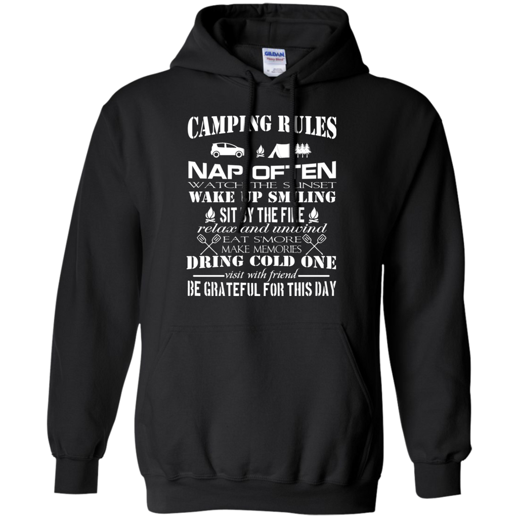 camping rules wake up smiling nap often relax T-Shirt