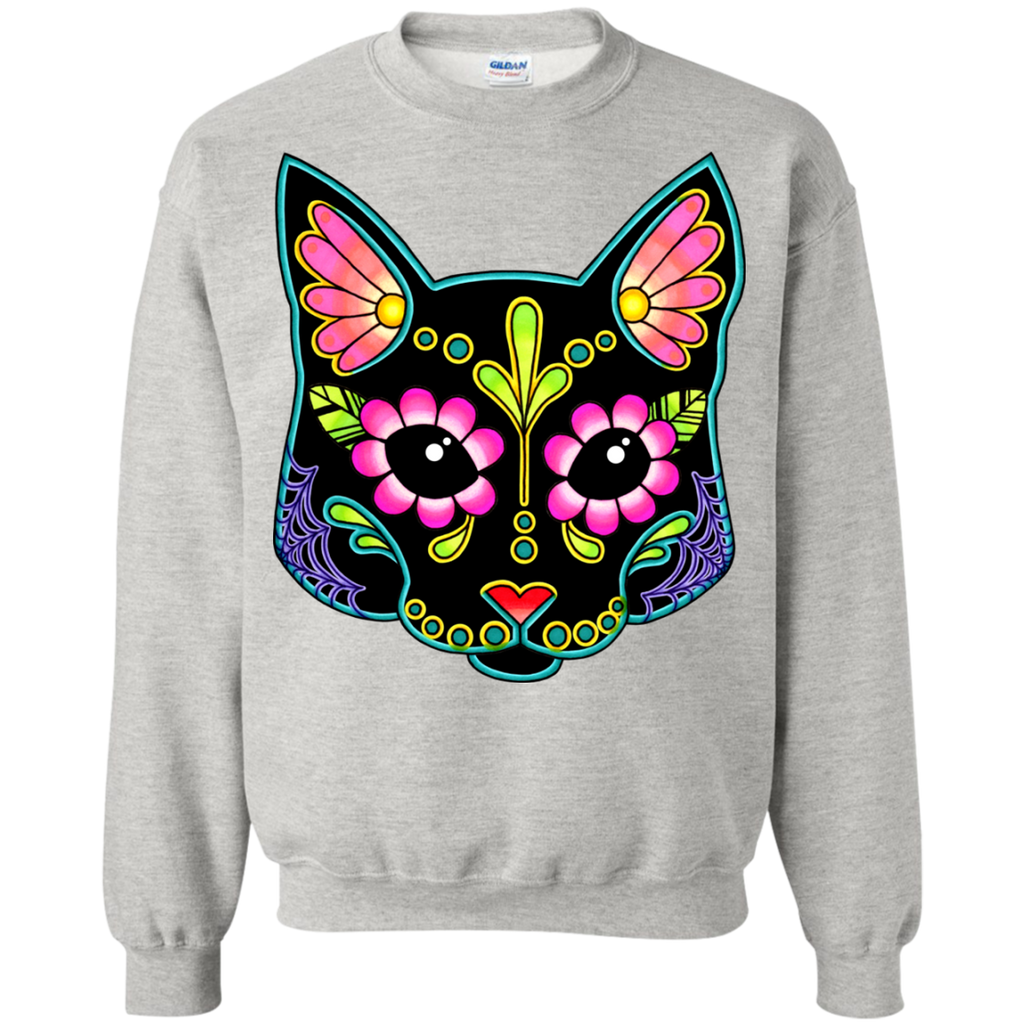 cat in black - day of the dead sugar skull kitty sweatshirt T-Shirt