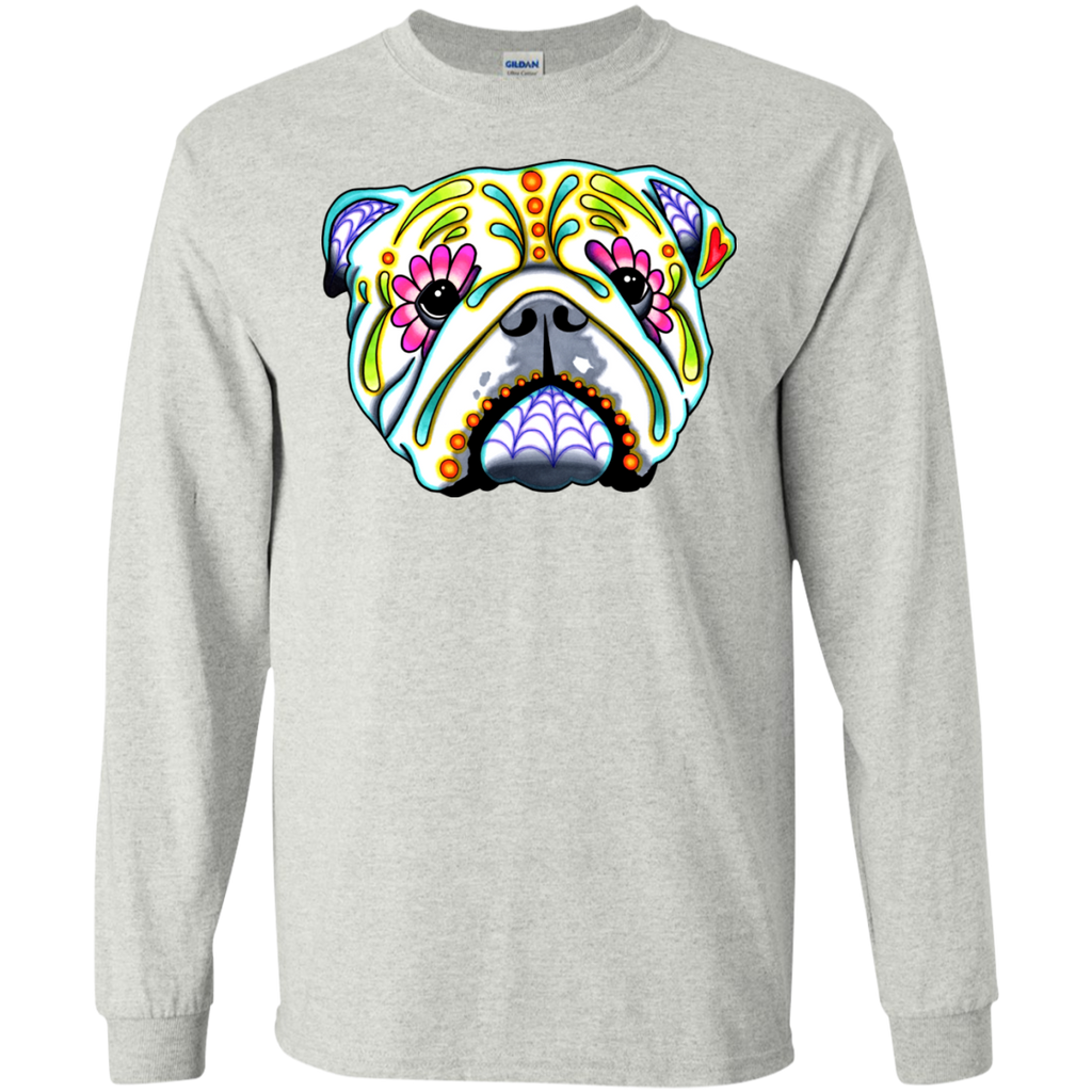 english bulldog day of the dead sugar skull dog matching family T-Shirt