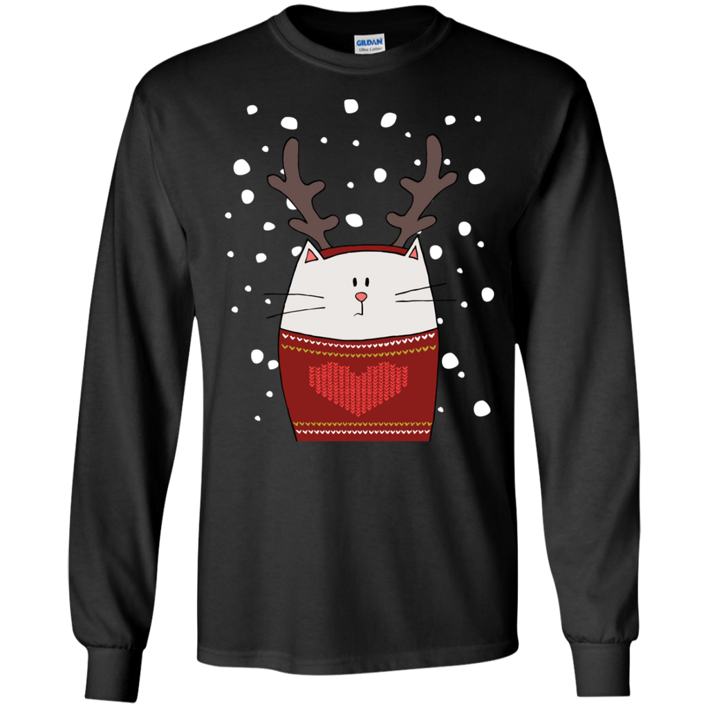cat reindeer holiday sweater T-Shirt