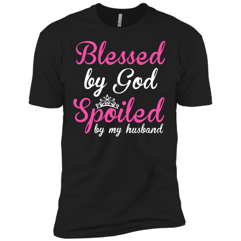 blessed by god, spoiled by my husband matching family T-Shirt
