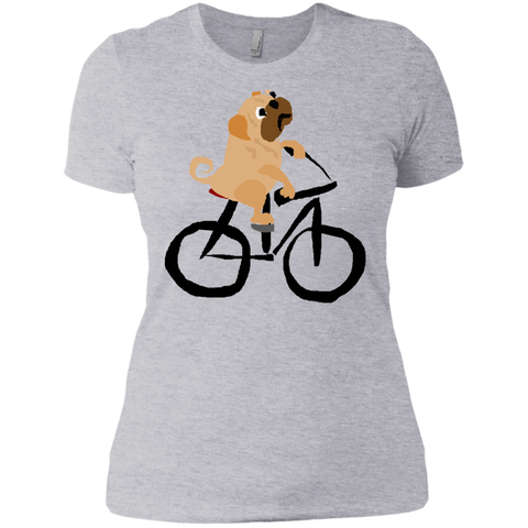 cool funny funky pug dog riding bicycle T-Shirt