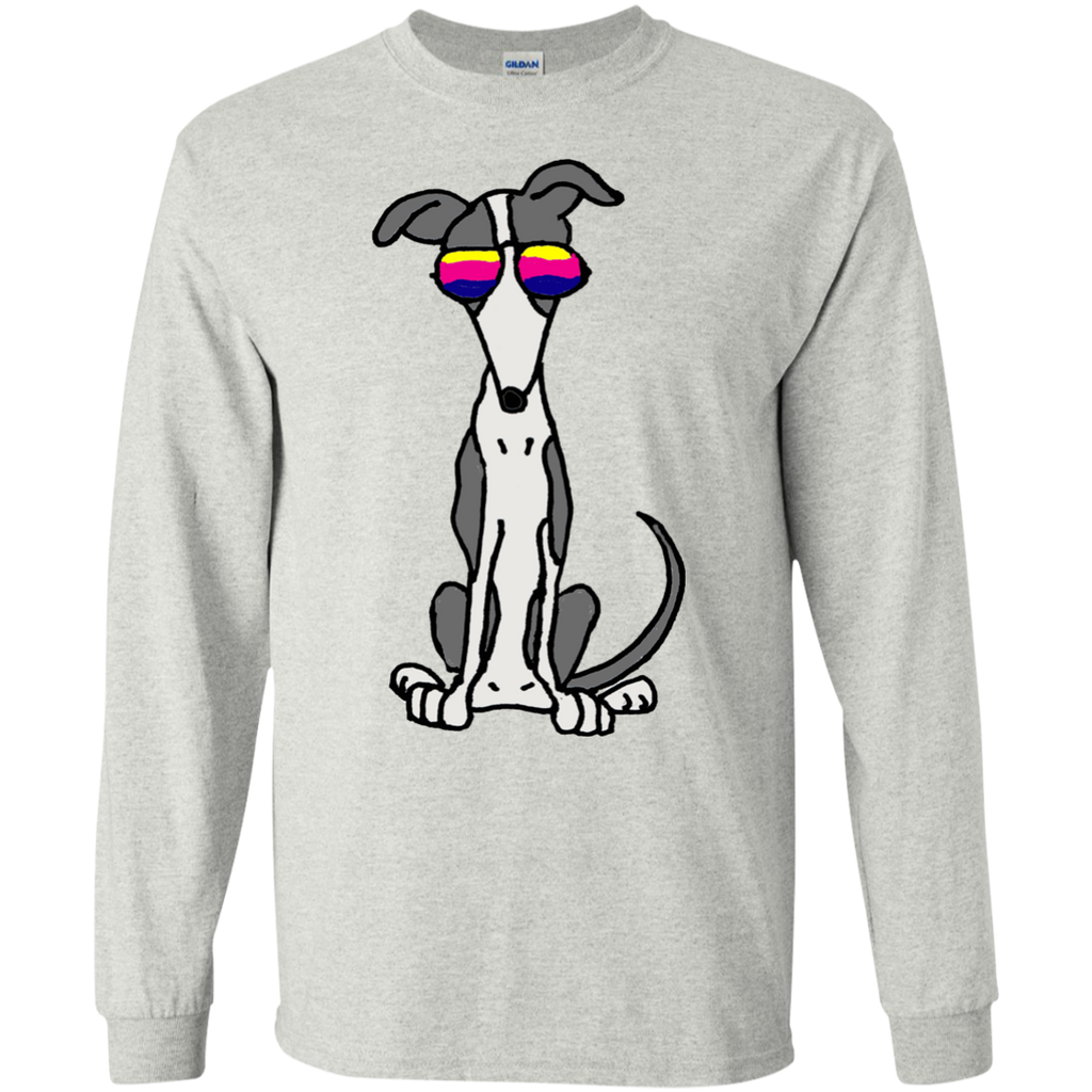 cool funny grey and white greyhound dog in sunglasses T-Shirt
