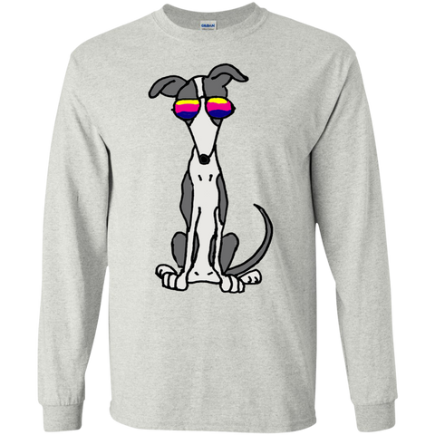 cool funny grey and white greyhound dog in sunglasses T-Shirt