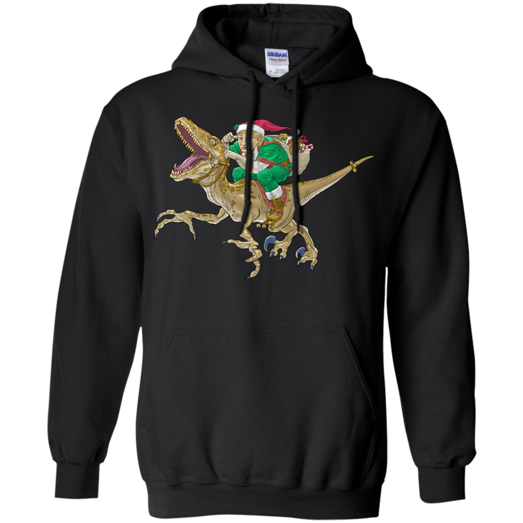 christmas elf riding a velociraptor holiday sweater T-Shirt