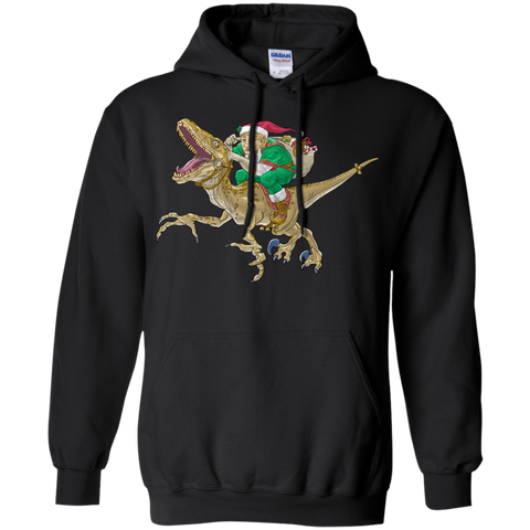 christmas elf riding a velociraptor holiday sweater T-Shirt
