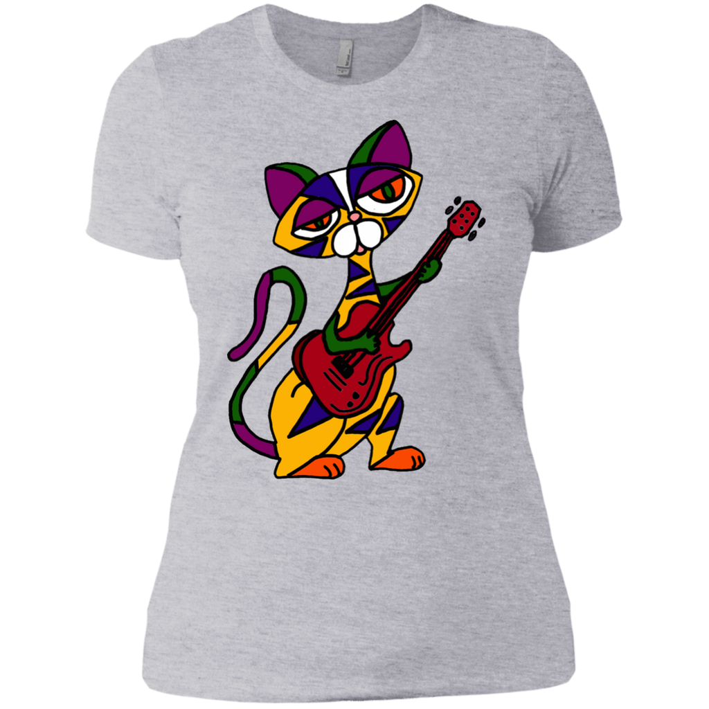 funny funky colorful cool cat playing electric guitar sweatshirt T-Shirt