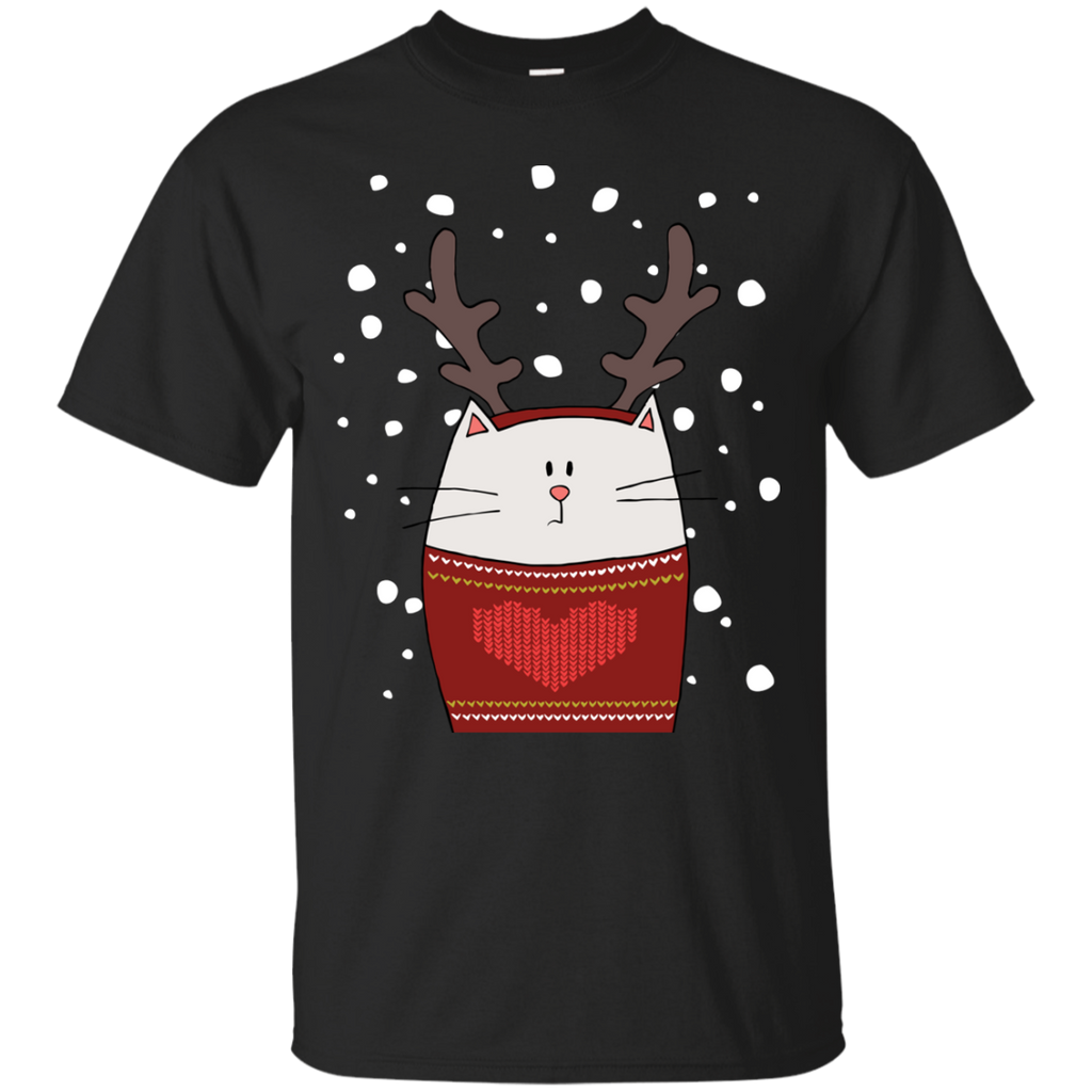cat reindeer holiday sweater T-Shirt