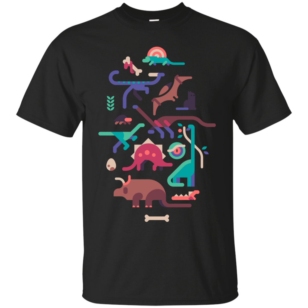 dinos and a cat t- T-Shirt