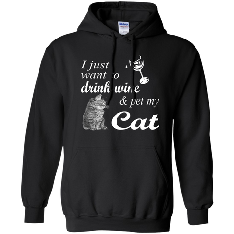 drink wine & pet my cat t- T-Shirt