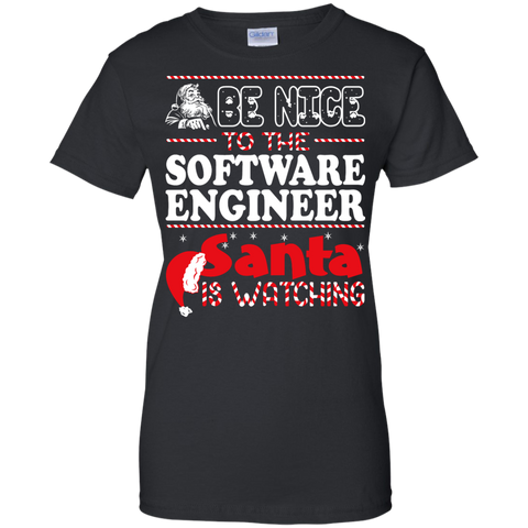 be nice to the software engineer santa is watching - christmas T-Shirt