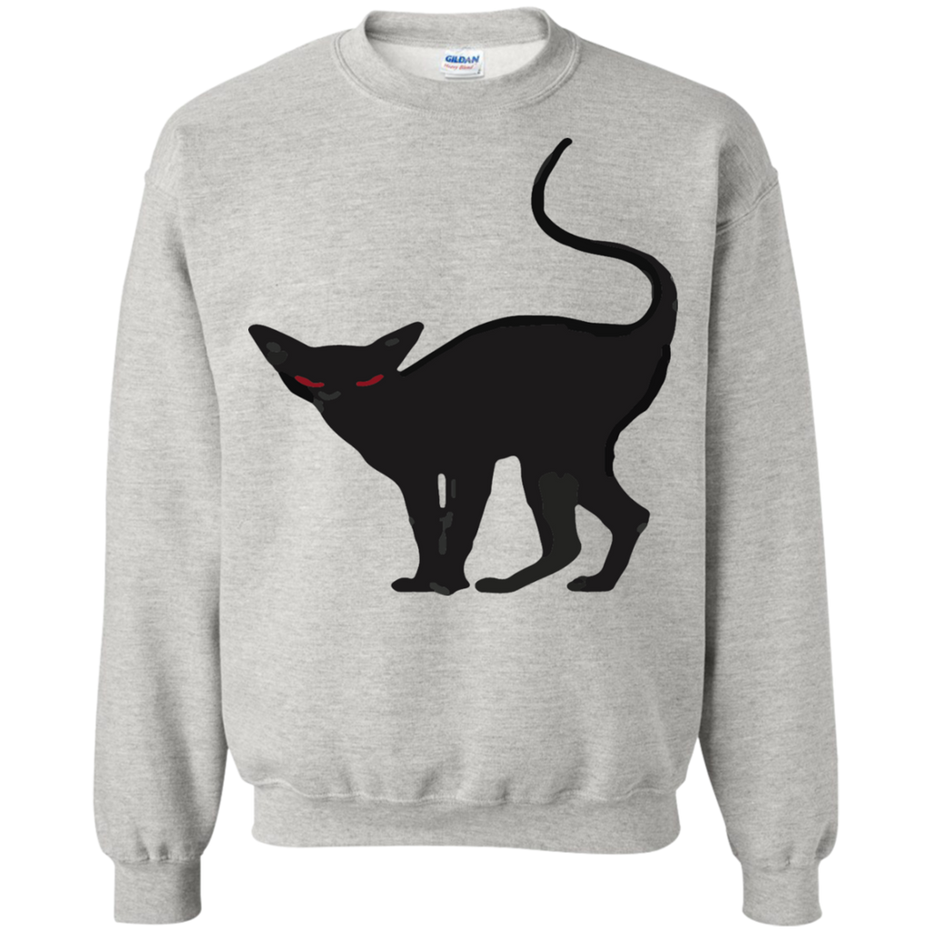 creepy black halloween cat sweatshirt