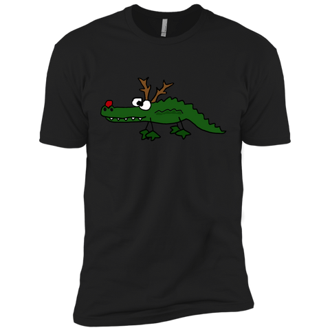 cool funny christmas alligator with antlers holiday sweater T-Shirt
