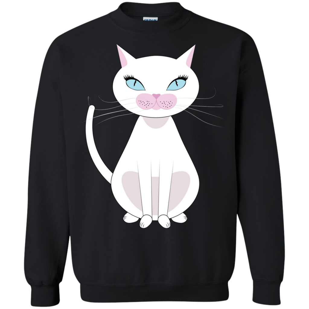 cartoon white cat t- T-Shirt