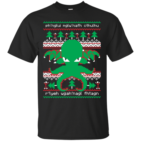 cthulhu cultist christmas holiday sweater T-Shirt