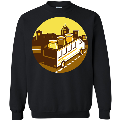 beer flight glass on van cityscape circle retro T-Shirt
