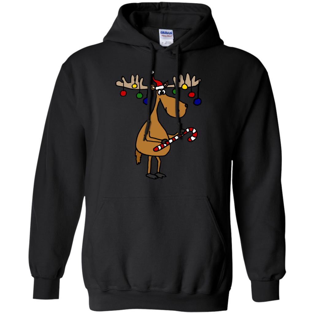 cool funny moose with christmas ornaments antlers holiday sweater T-Shirt