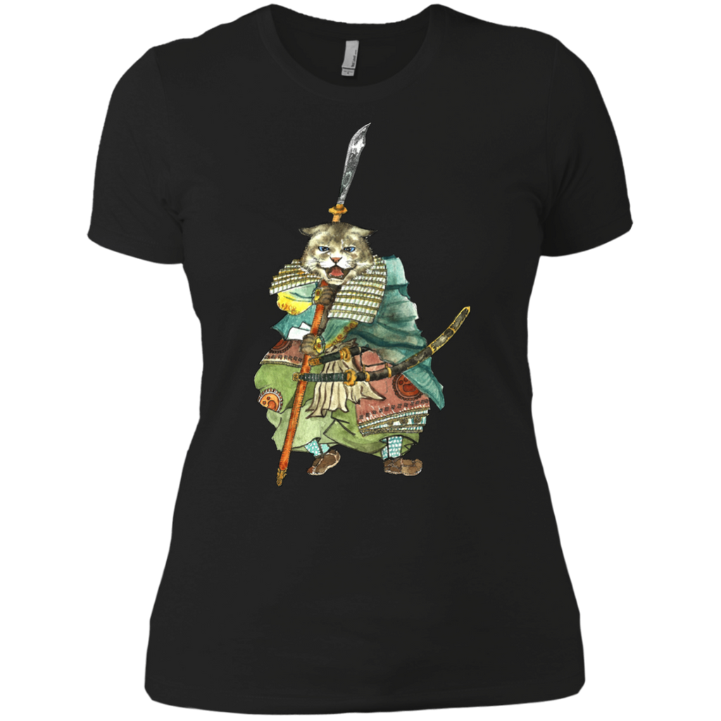 japanese samurai cat with two swords t- T-Shirt