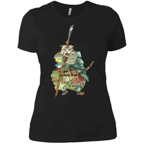 japanese samurai cat with two swords t- T-Shirt