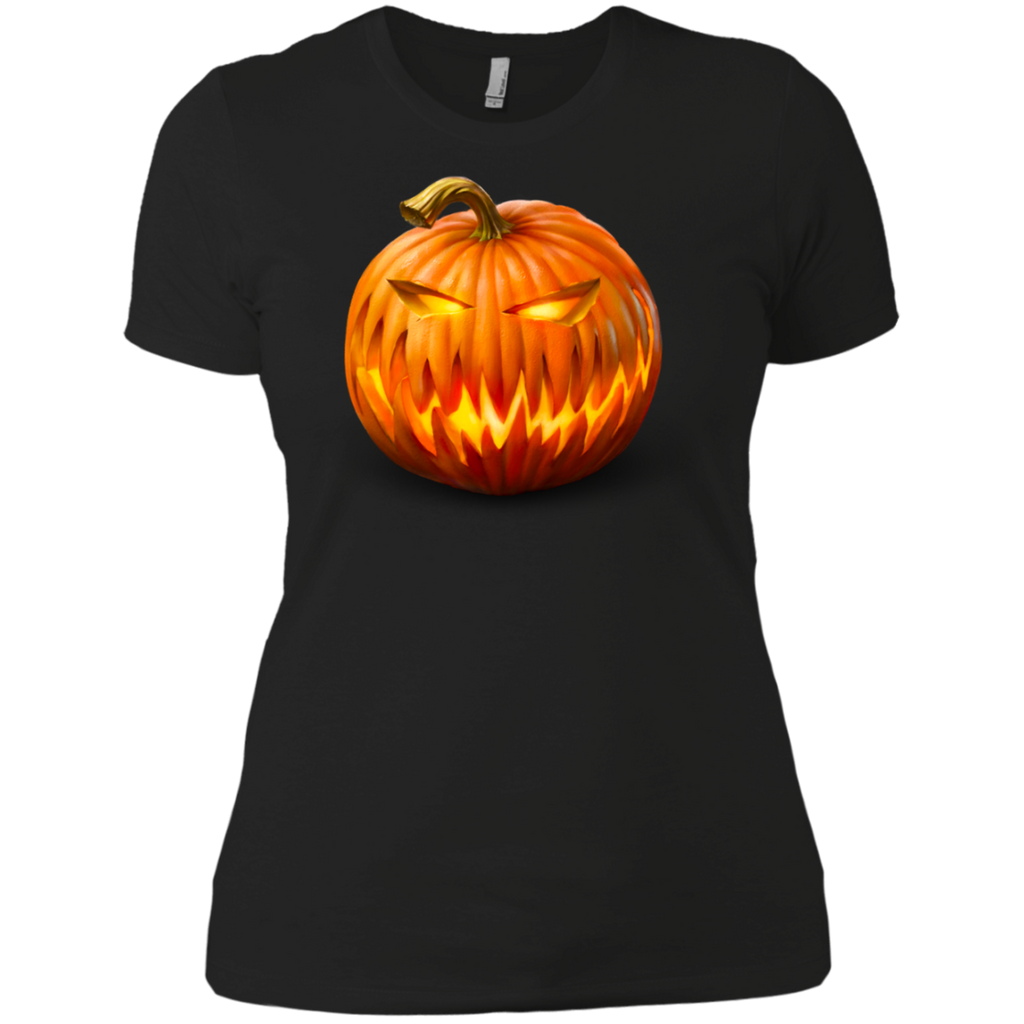 jack o'lantern halloween Next Level Ladies Boyfriend Tee