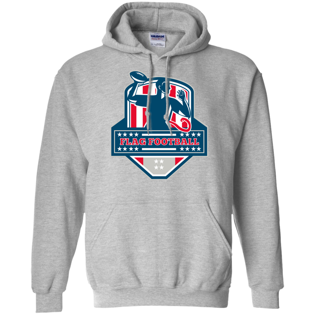 flag football qb player passing ball crest retro sweatshirt T-Shirt