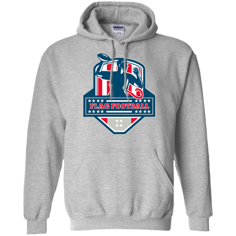 flag football qb player passing ball crest retro sweatshirt T-Shirt