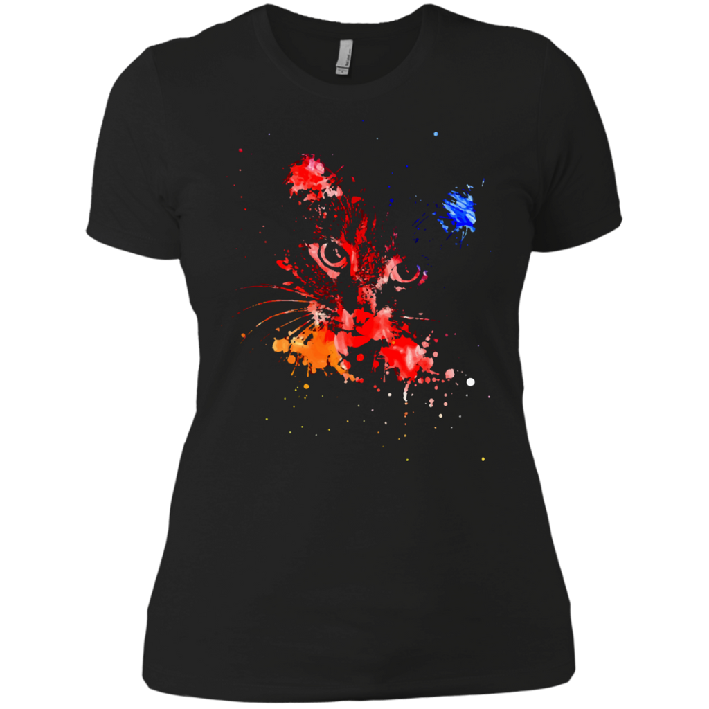 colorful grunge cat portrait T-Shirt