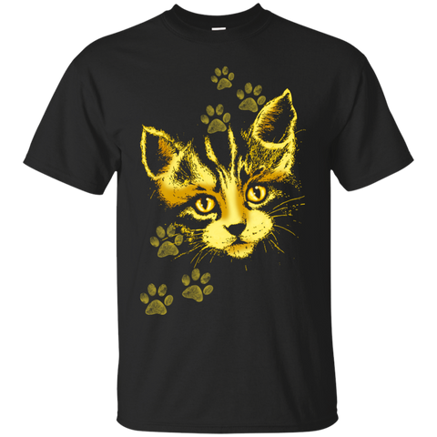 cute cat portrait with paws prints sweatshirt T-Shirt