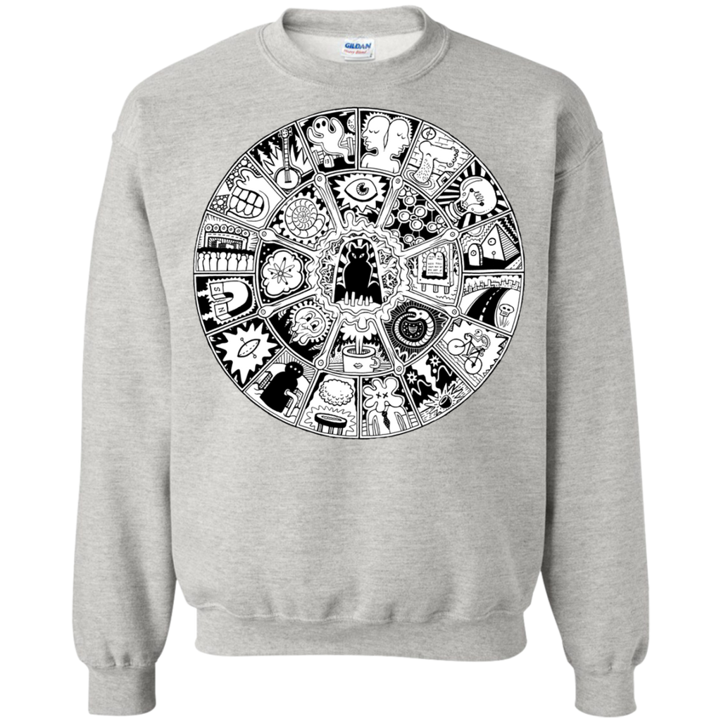 cat mandala in black and white sweatshirt T-Shirt
