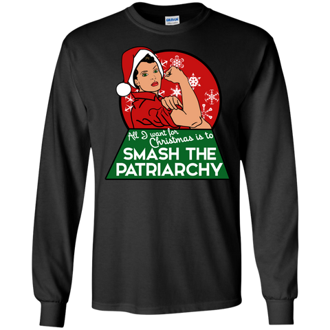 all i want for christmas is to smash the patriarchy holiday sweater T-Shirt