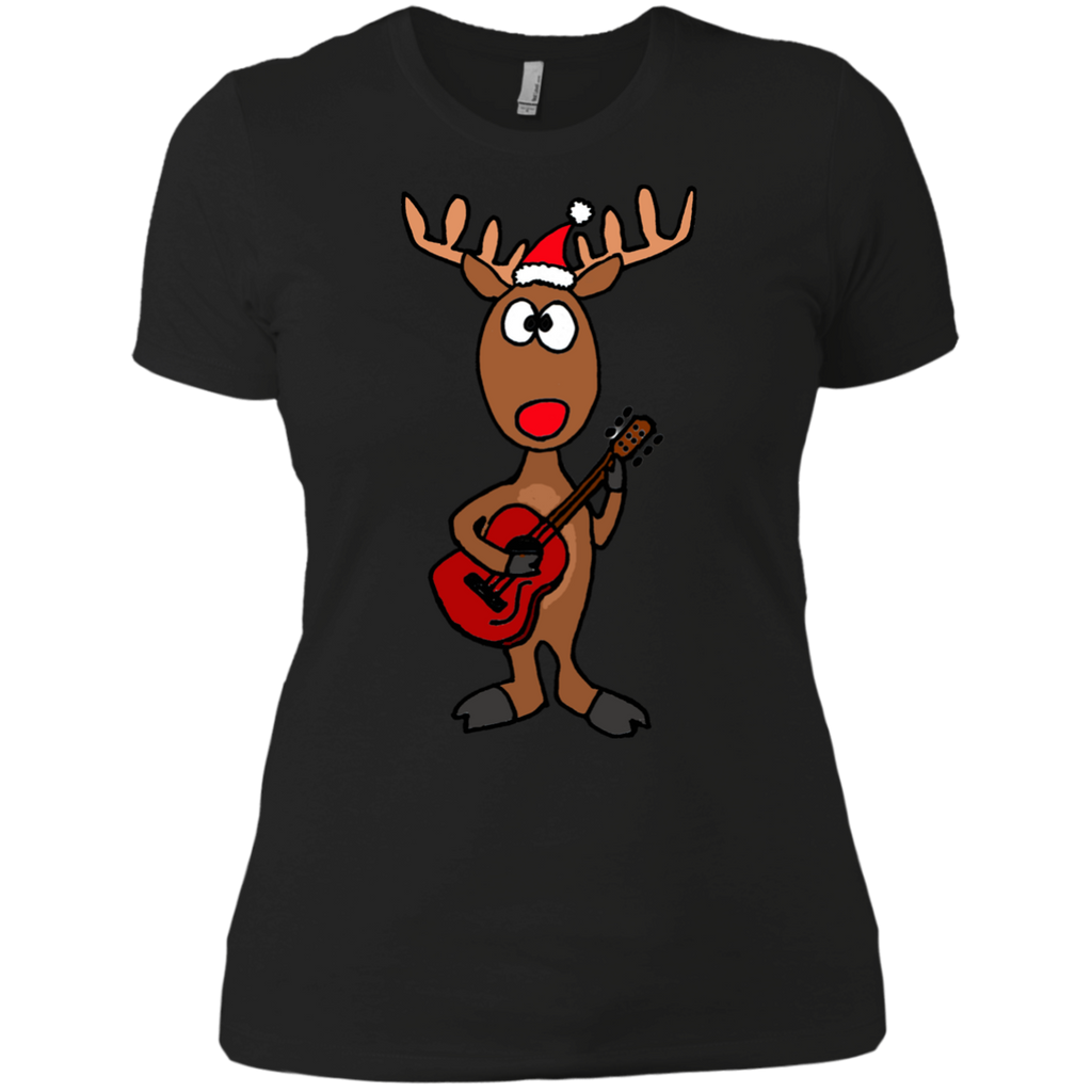 coo funny rudolph reindeer playing guitar holiday sweater T-Shirt
