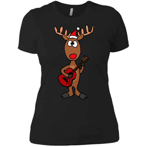 coo funny rudolph reindeer playing guitar holiday sweater T-Shirt