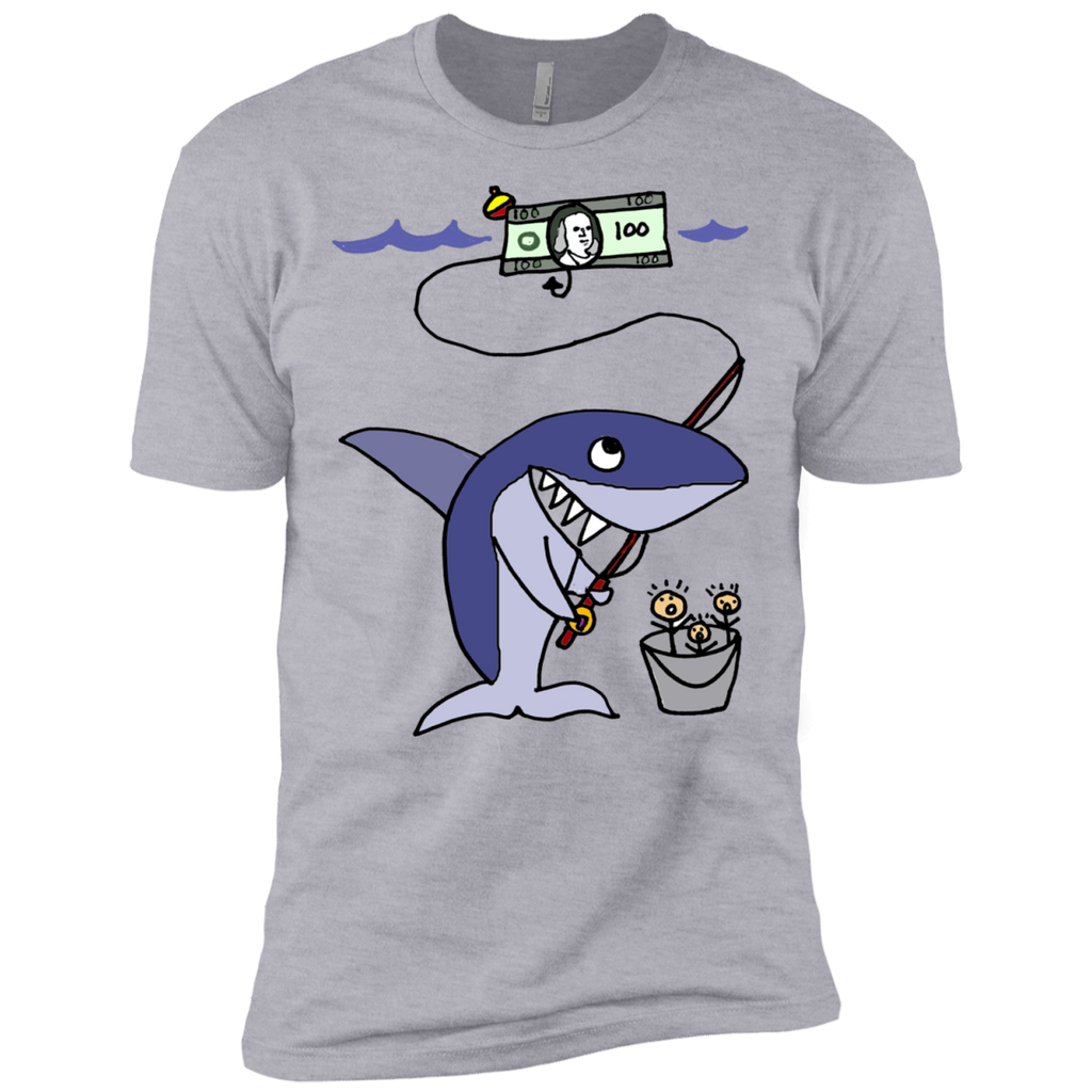 cool funny shark fishing for humans T-Shirt