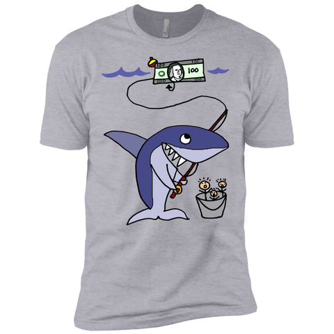 cool funny shark fishing for humans T-Shirt