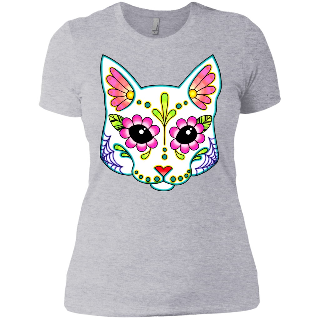 cat in white - day of the dead sugar skull kitty sweatshirt T-Shirt