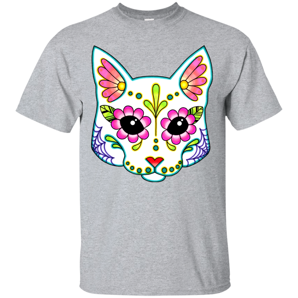 cat in white - day of the dead sugar skull kitty sweatshirt T-Shirt