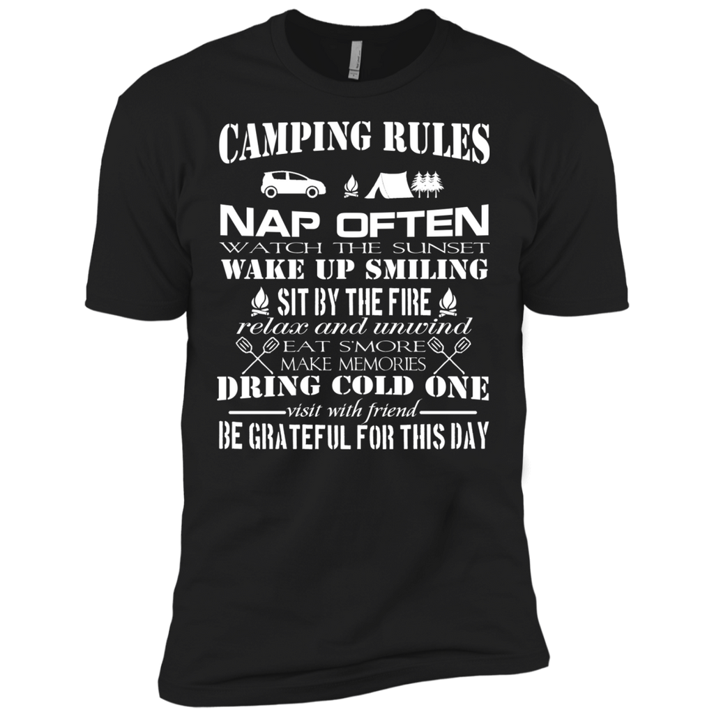camping rules wake up smiling nap often relax T-Shirt
