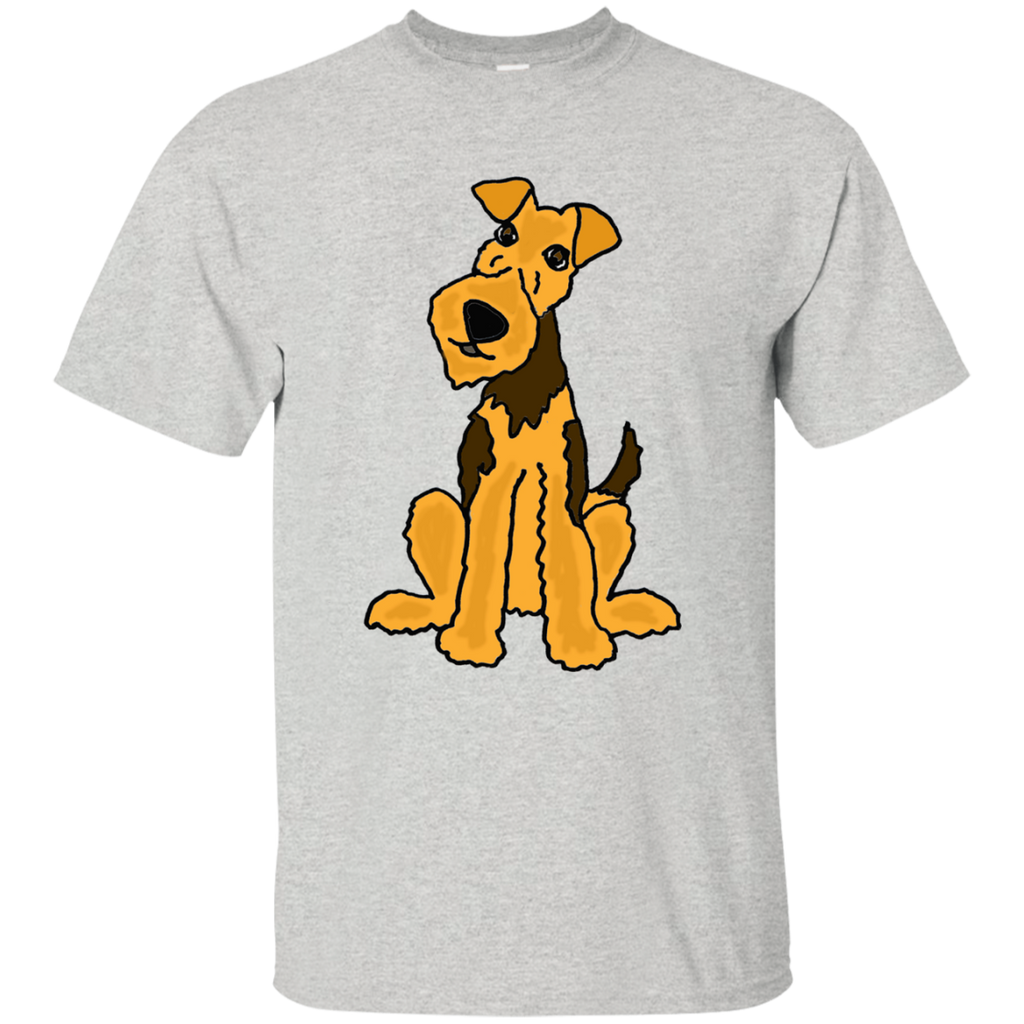 funny funky airedale puppy dog original art T-Shirt