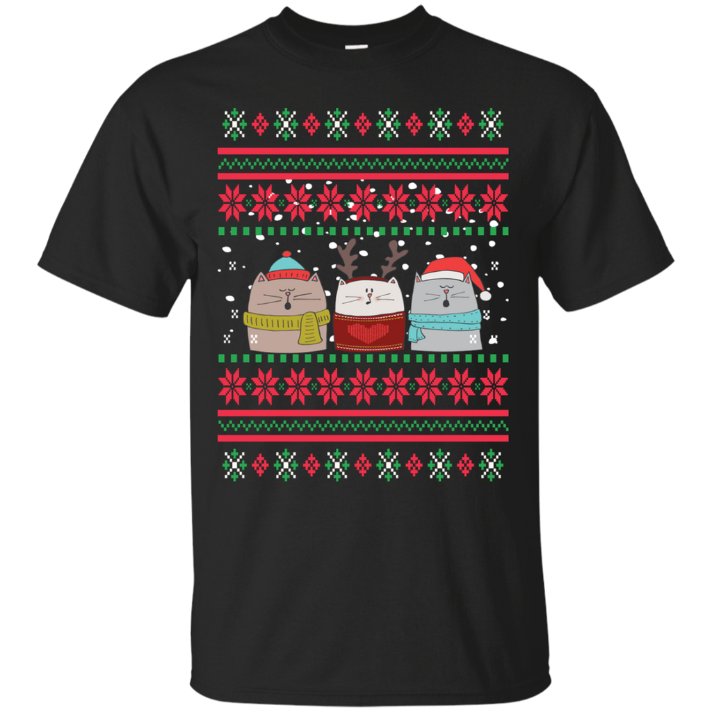cats choir snowing ugly christmas sweater T-Shirt