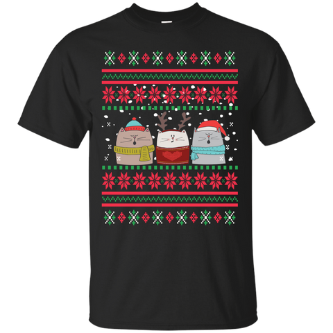 cats choir snowing ugly christmas sweater T-Shirt