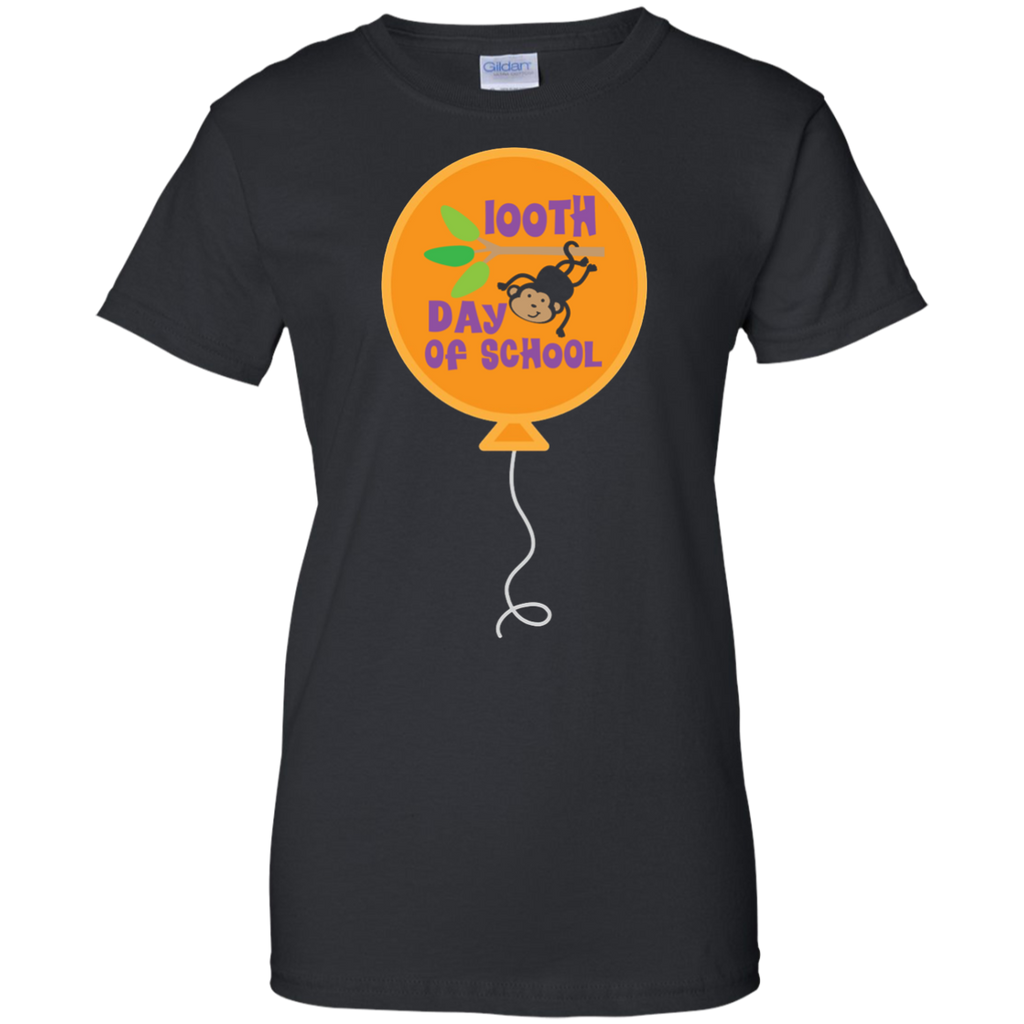 100 th day of school with monkey funny t T-Shirt