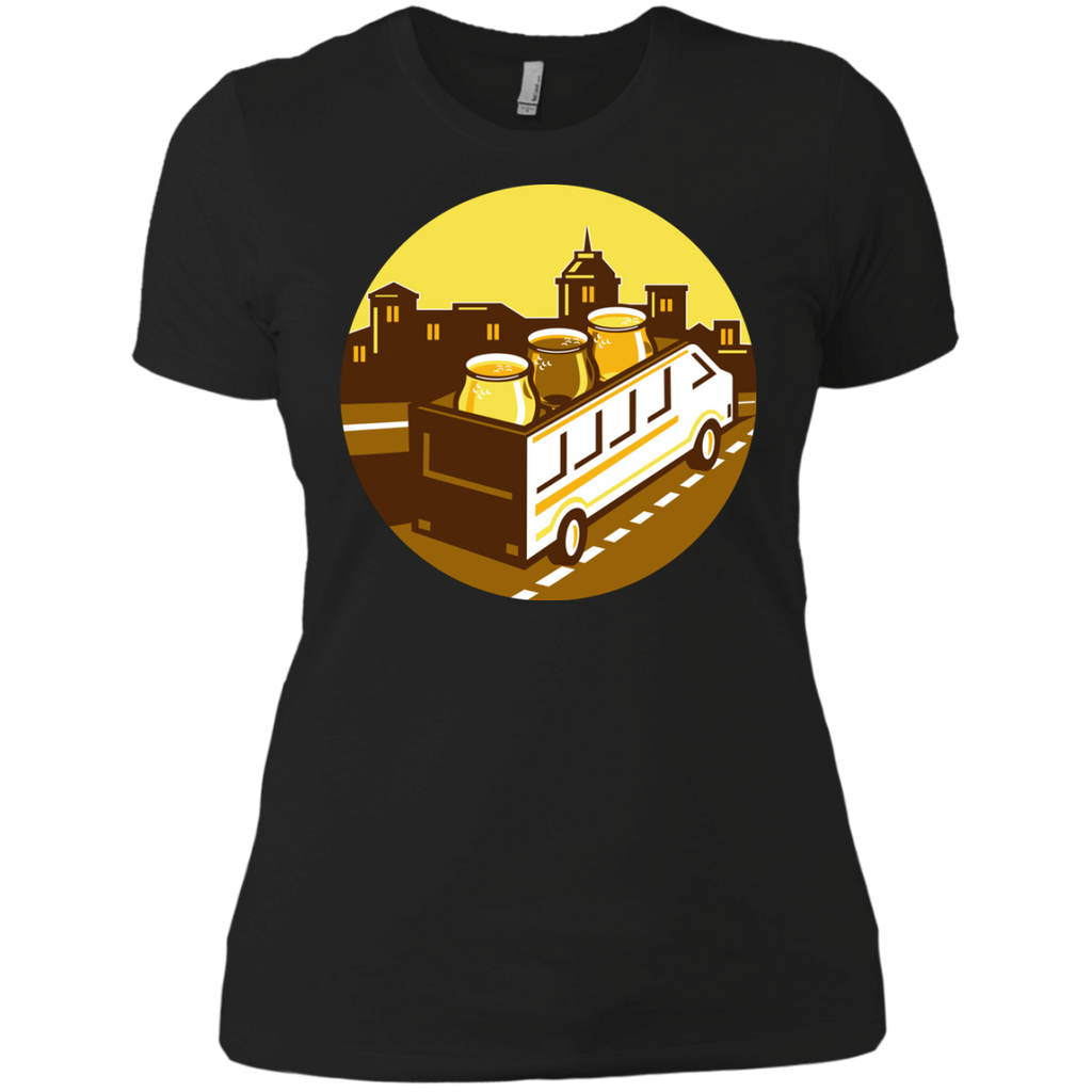 beer flight glass on van cityscape circle retro T-Shirt