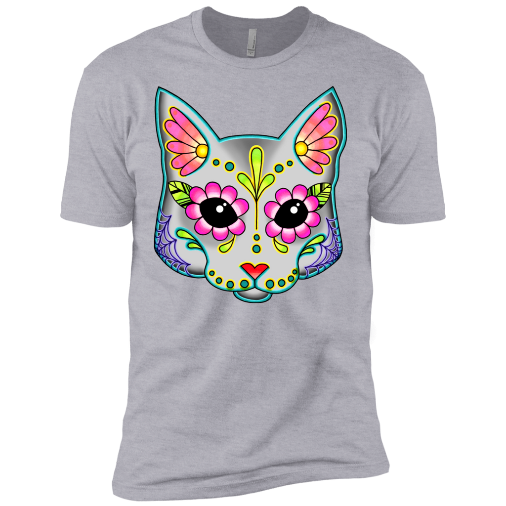 cat in grey - day of the dead sugar skull kitty sweatshirt T-Shirt