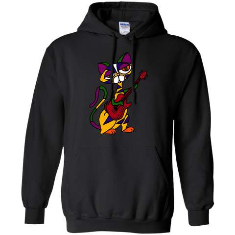 funny funky colorful cool cat playing electric guitar t- T-Shirt