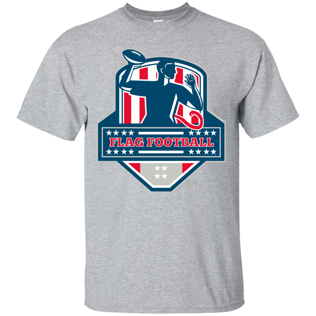 flag football qb player passing ball crest retro sweatshirt T-Shirt