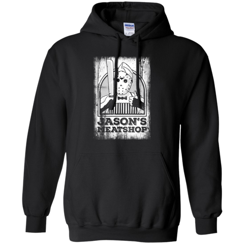 jason's meatshop halloween Pullover Hoodie 8 oz