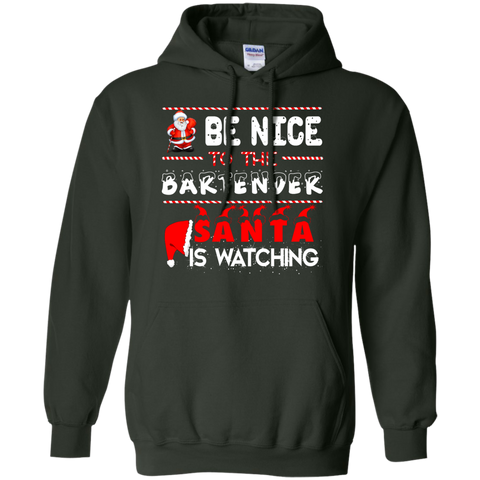 be nice to the bartender santa is watching T-Shirt