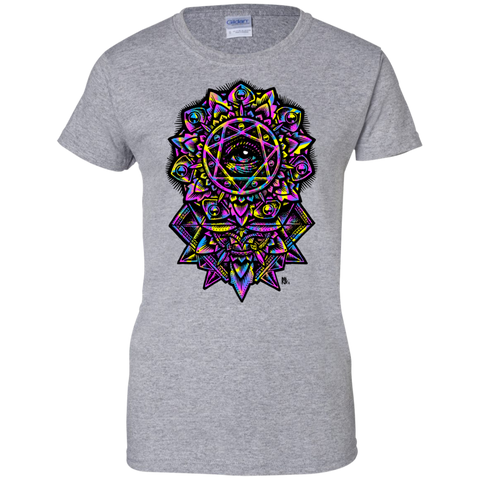 eye of god flower mandala neon 80s  T-Shirt